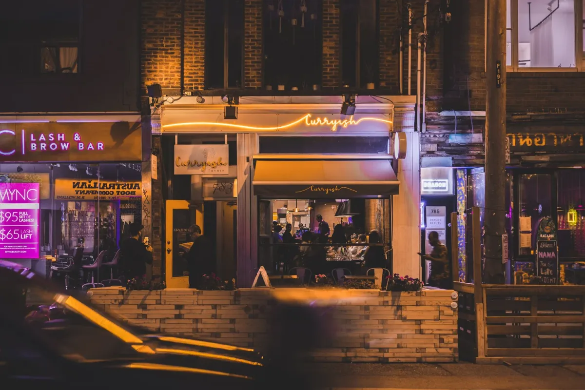 Curryish Tavern exterior on Queen Street West