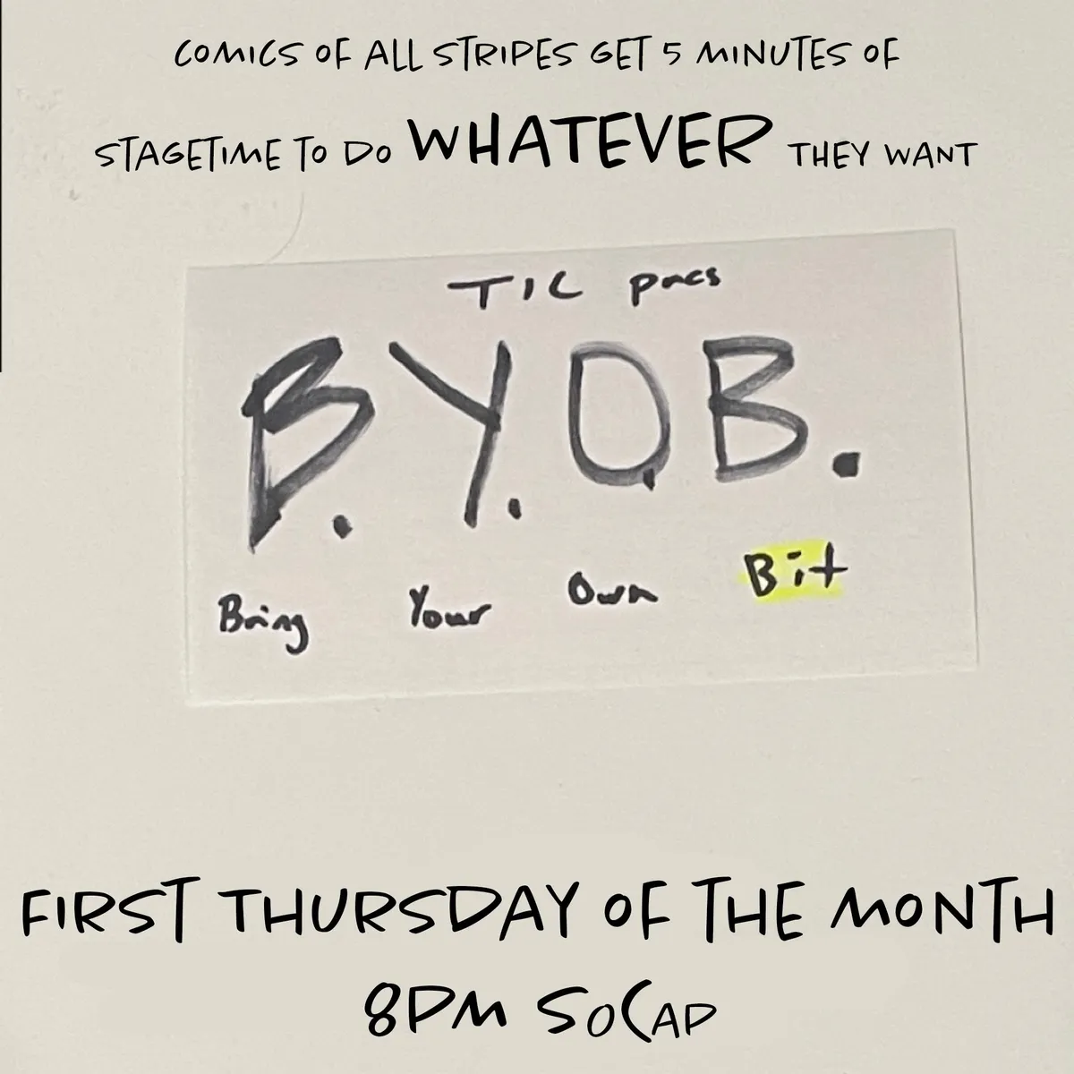 BYOB (Bring Your Own Bit) event