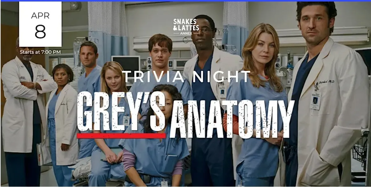 Grey’s Anatomy Trivia Night – Snakes & Lattes Annex event