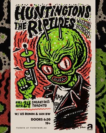 The Riptides w/ The Huntingtons, 65 Ronin & Ian BW at Sneaky Dee's event