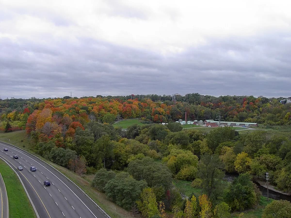 Autumn colours of Crothers Woods in the Don Valley, Toronto