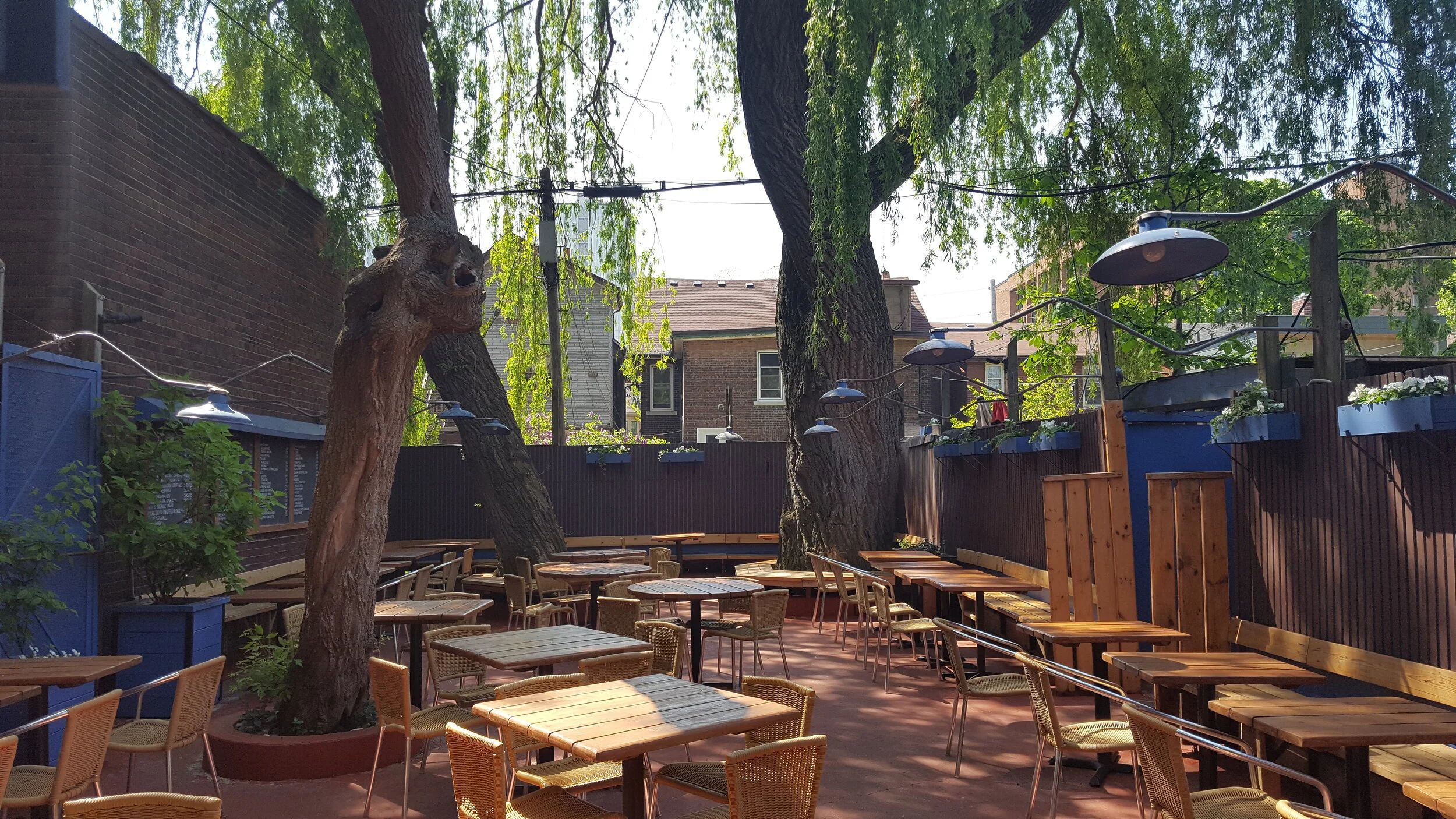 Allen's backyard patio and dining room on the Danforth
