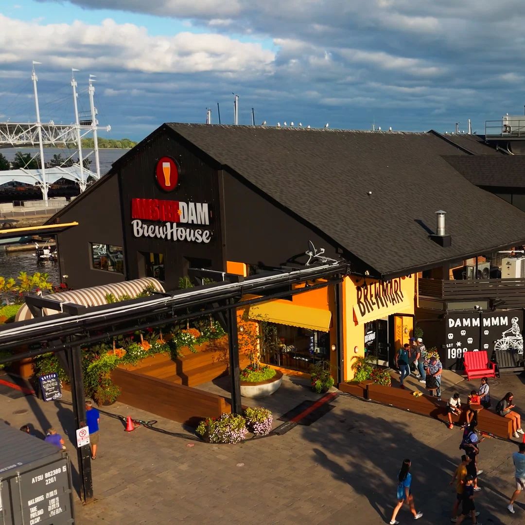 Amsterdam BrewHouse waterfront patio on Queens Quay