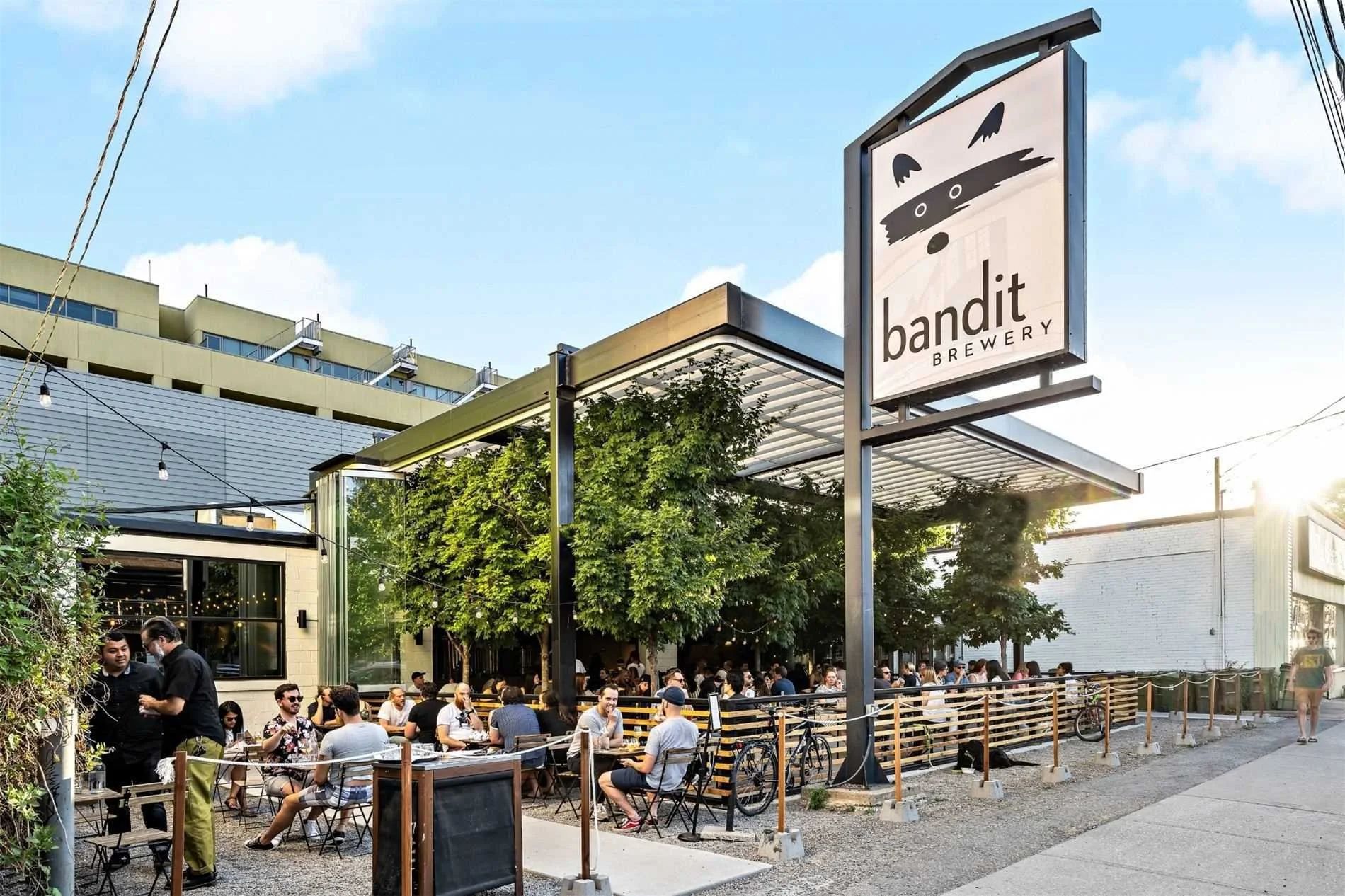 Bandit Brewery beer garden patio in Roncesvalles