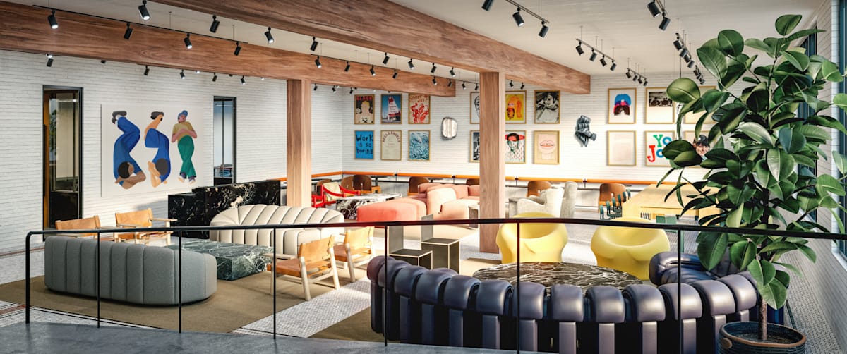 Interior workspace at East Room Claremont near Queen West