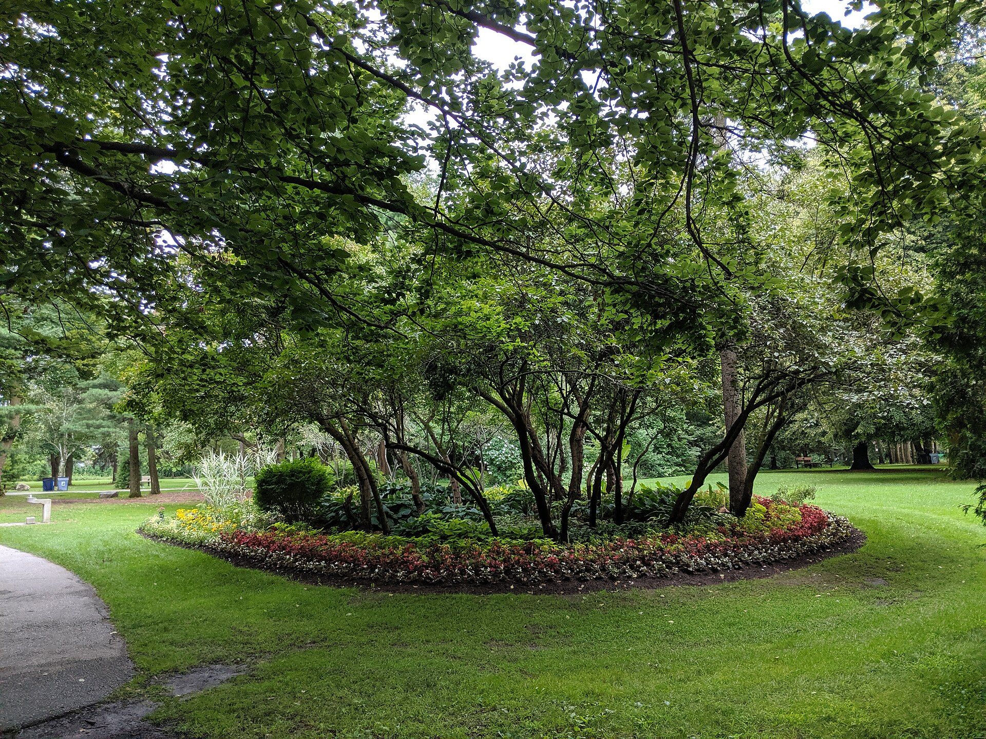 Plantings and paths at Edwards Gardens, Toronto