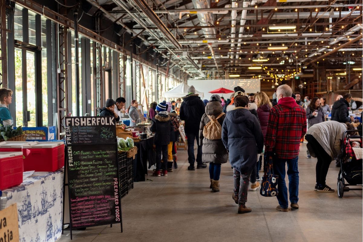 Evergreen Brick Works official Saturday farmers market photograph