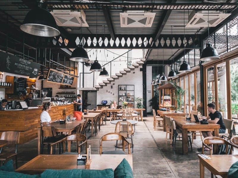 Elegant Italian trattoria with marble bar and heritage building charm
