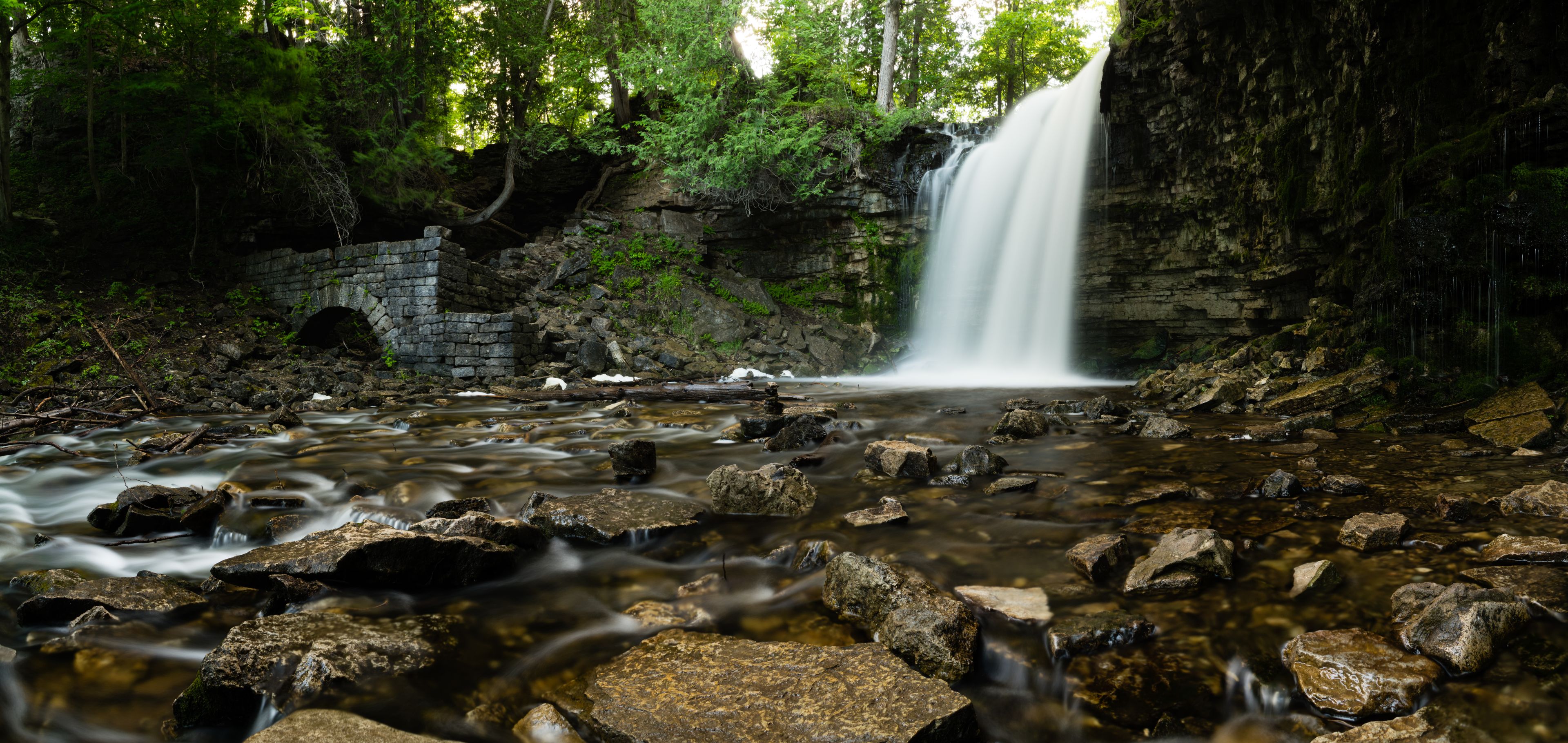 Hilton Falls and mill ruins in Milton, Ontario