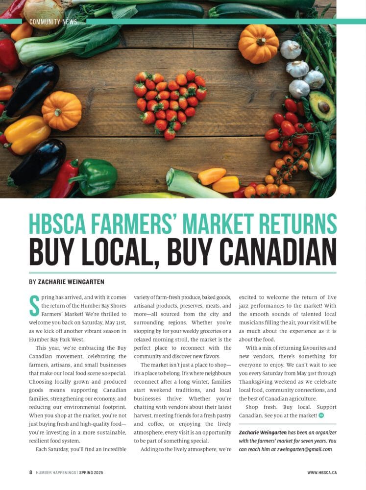 Humber Bay Shores Farmers’ Market official photograph from hbsca.ca