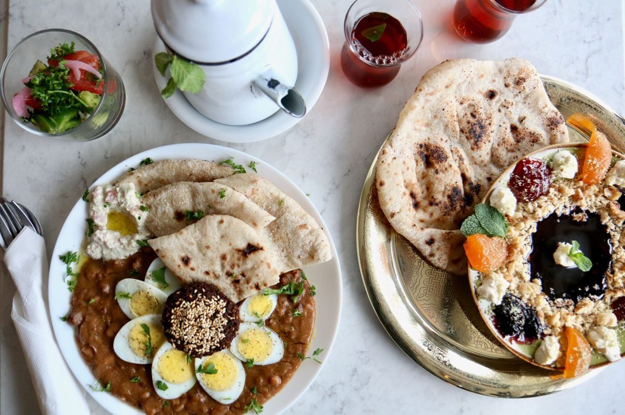Egyptian brunch dishes at Maha's in Leslieville