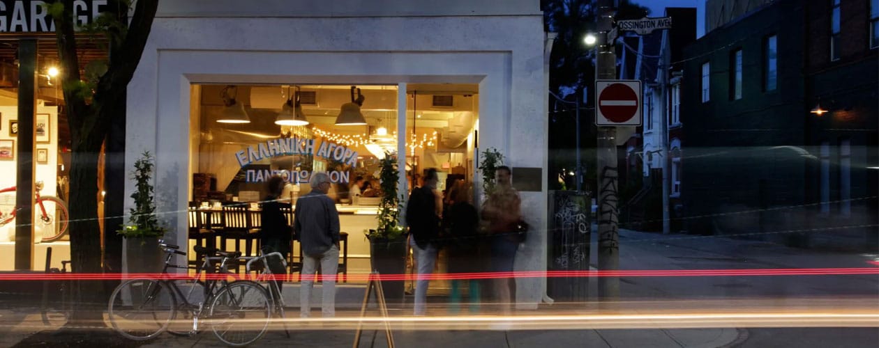 Greek brunch and dining room at Mamakas Taverna on Ossington