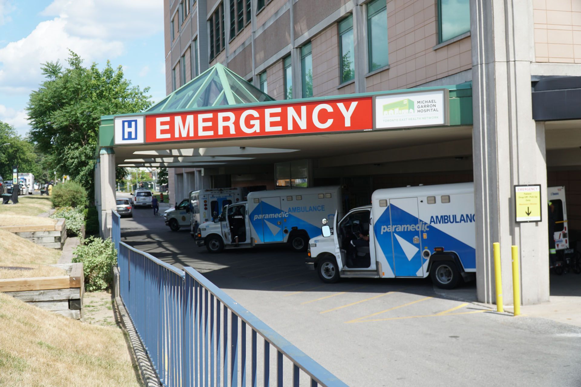 Michael Garron Hospital official Emergency Department exterior from tehn.ca