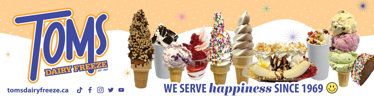 Tom's Dairy Freeze banner photography from tomsdairyfreeze.ca