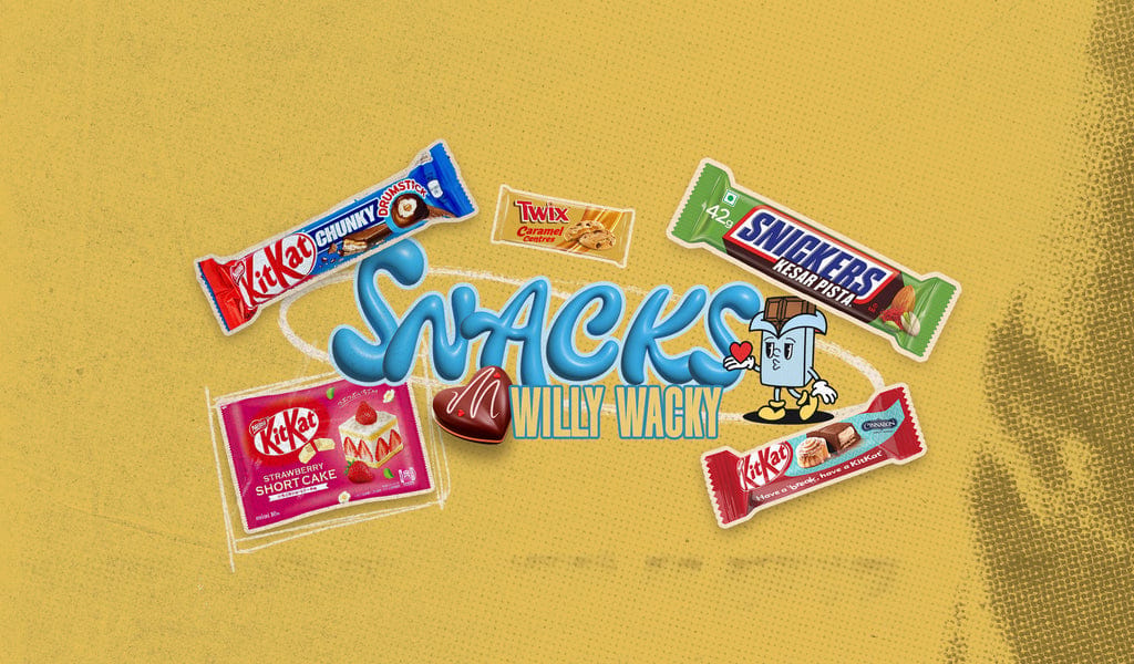 Willy Wacky Snacks brand graphic with international candy bars