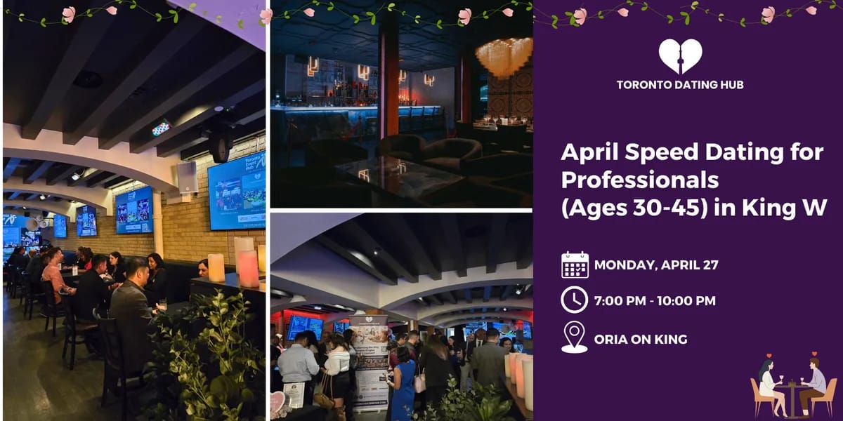 April Speed Dating for Professionals (Ages 30-45) event