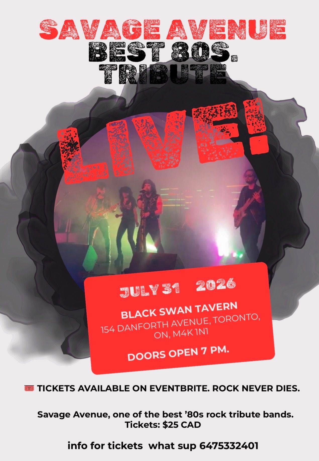 Back to the '80s Rock Night event
