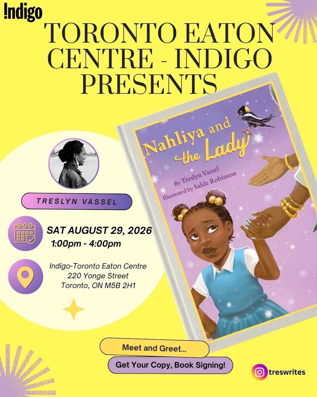 INDIGO EATON CENTRE PRESENT CHILDREN'S AUTHOR TRESLYN VASSEL event