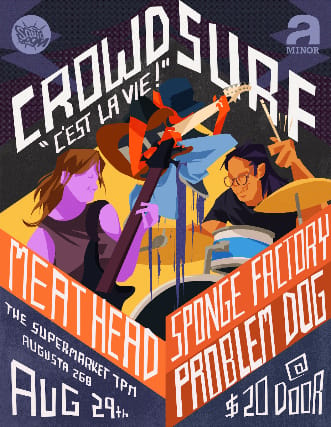 Crowd Surf “C’Est La Vie!” Release Show w/ Meathead, The Sponge Factory & Problem Dog event