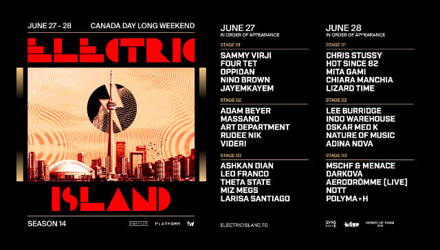 ELECTRIC ISLAND: 2026 CANADA DAY - SUNDAY event