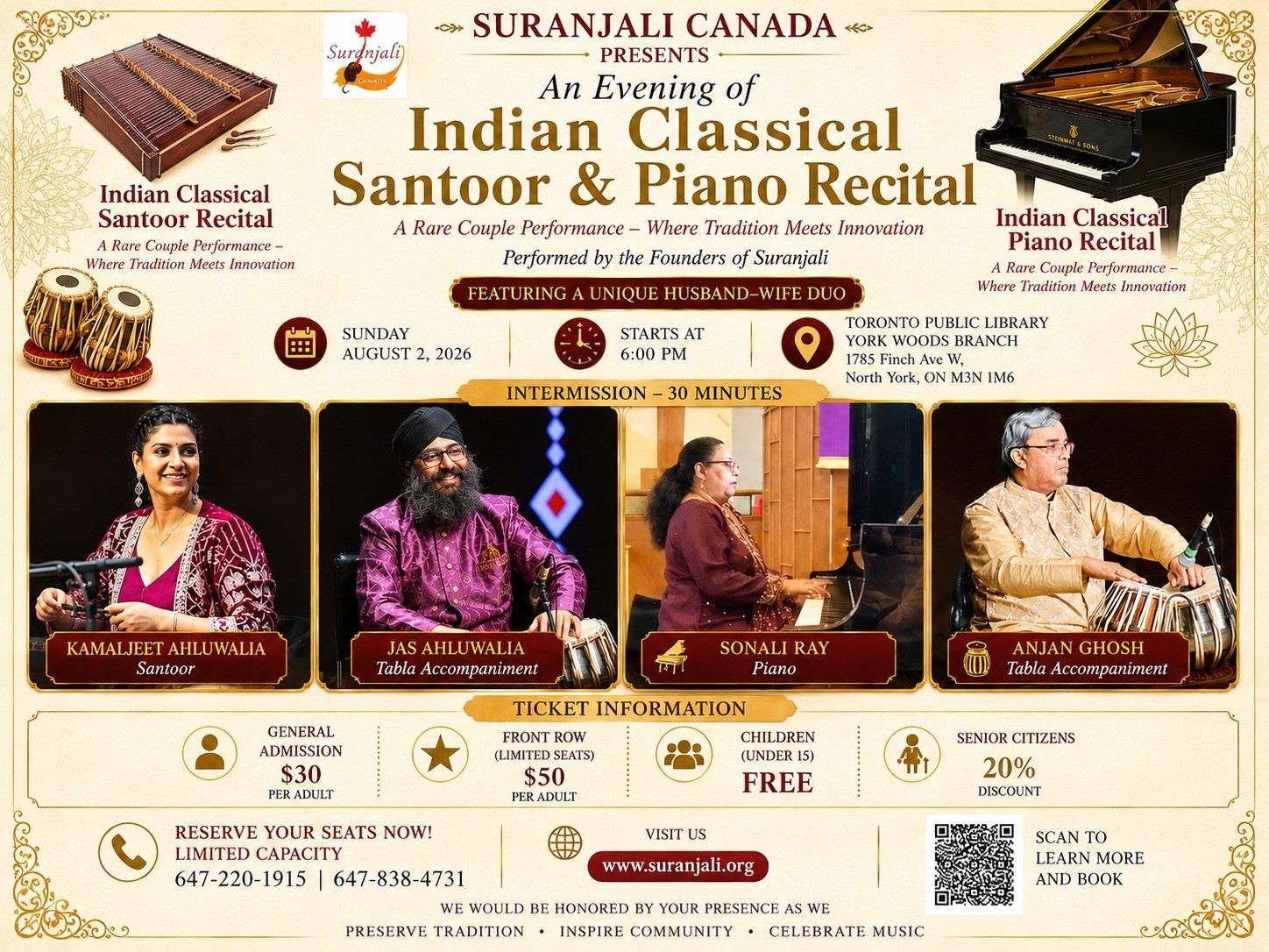 An Evening of Indian Classical Santoor & Piano event