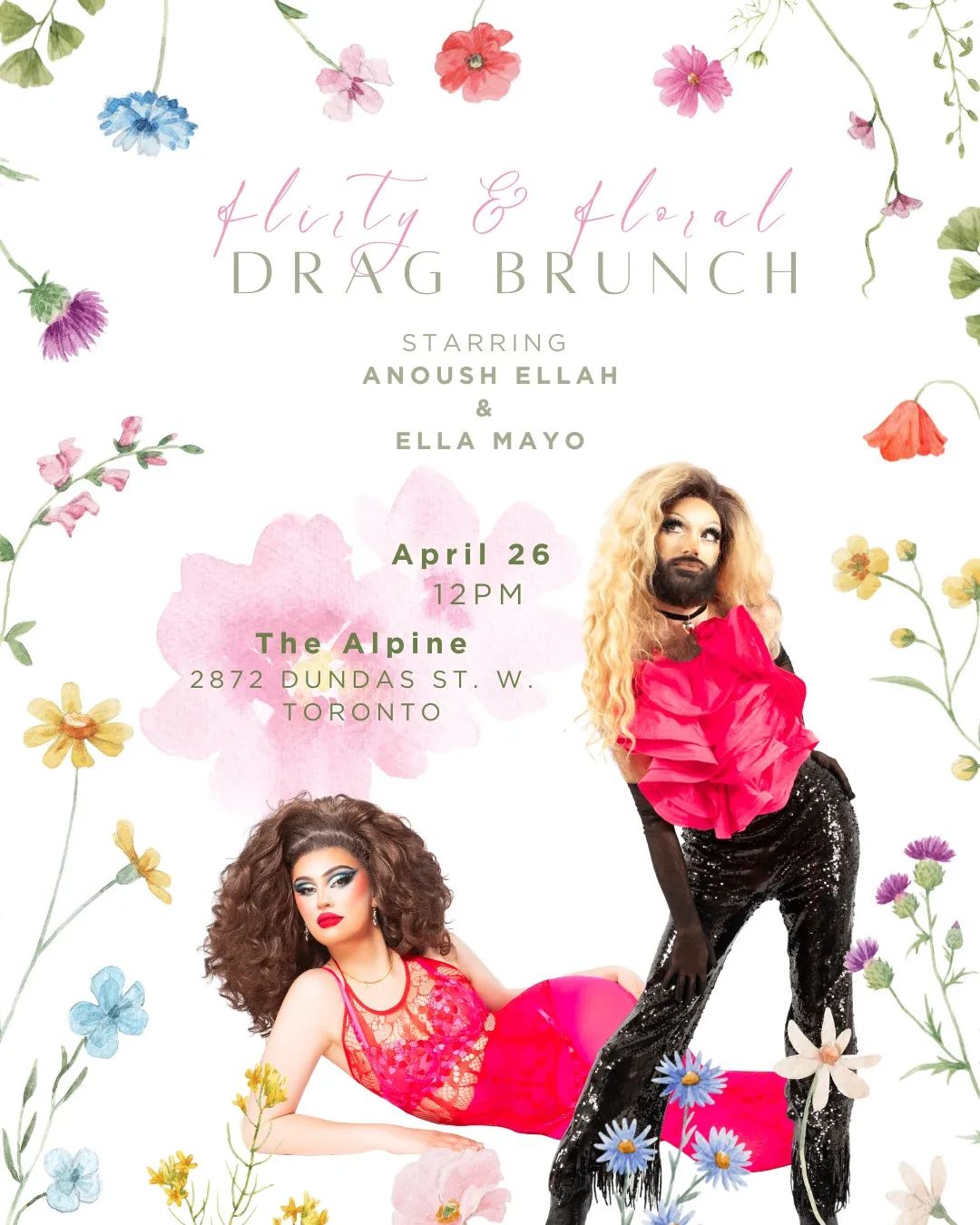 Flirty & Floral Drag Brunch event