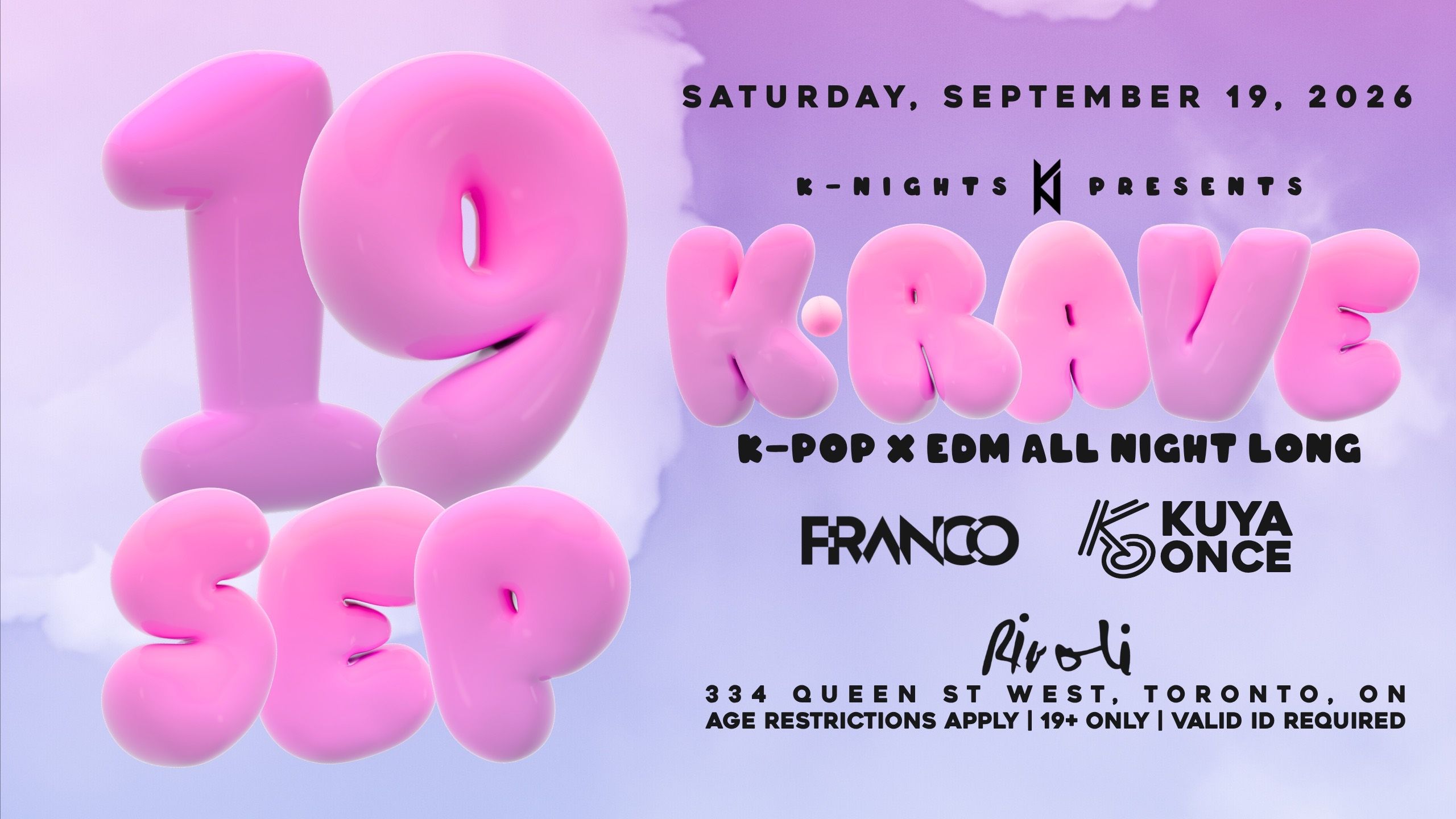 09.19 – K-NIGHTS PRESENTS K-RAVE – K-POP RAVE – K-POP X EDM event