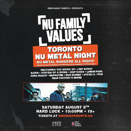 NU FAMILY VALUES: Nu Metal Night at Hard Luck - Aug 8 2026 event