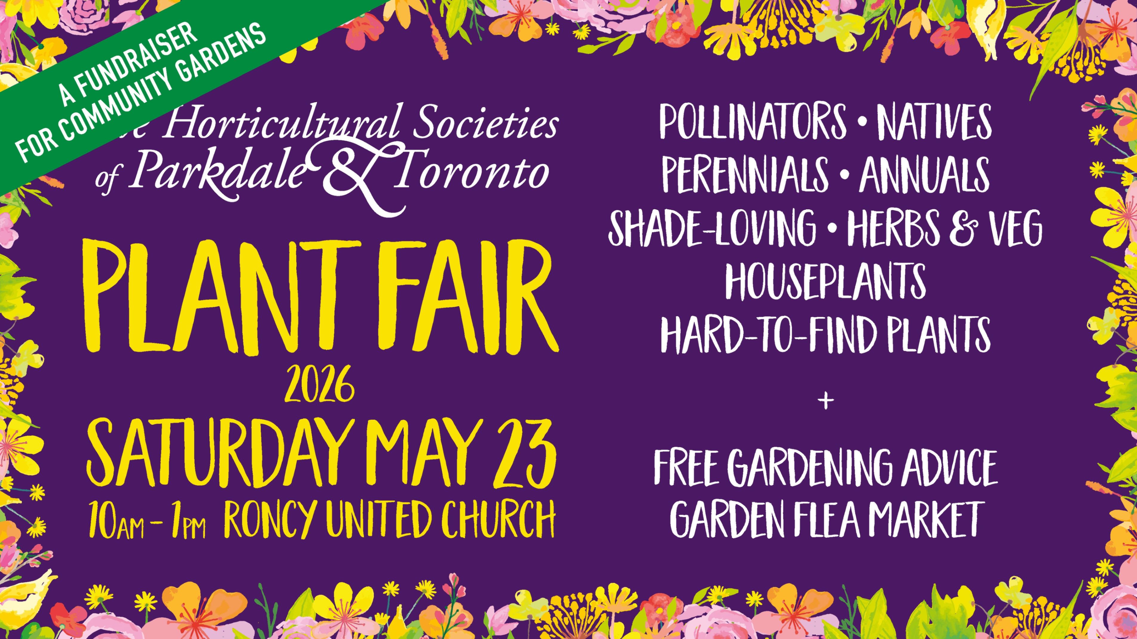 Plant Fair 2026: Parkdale & Toronto Horticultural Society event