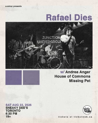 Rafael Dies w/ Andrea Anger, House of Commons & Missing Pet event