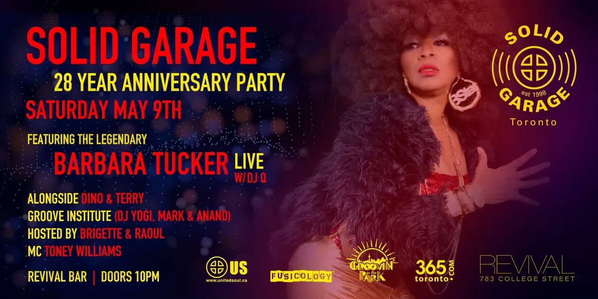 Solid Garage 28 Year Party w/ Barbara Tucker Live event