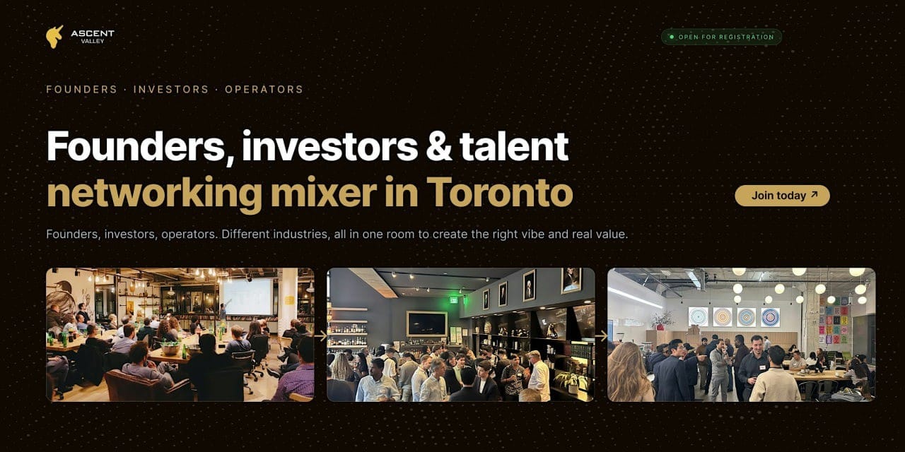 Startup Networking Toronto: Founders, Investors & Talent Mixer event