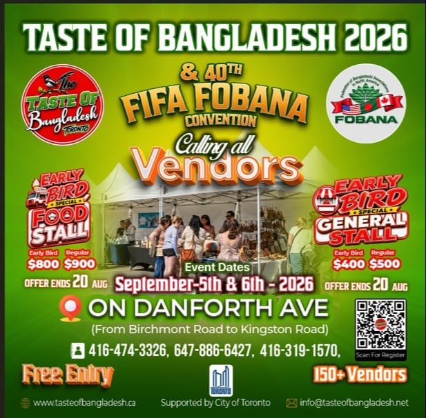 Taste of Bangladesh 2026 & 40th FIFA FOBANA Convention – Toronto event