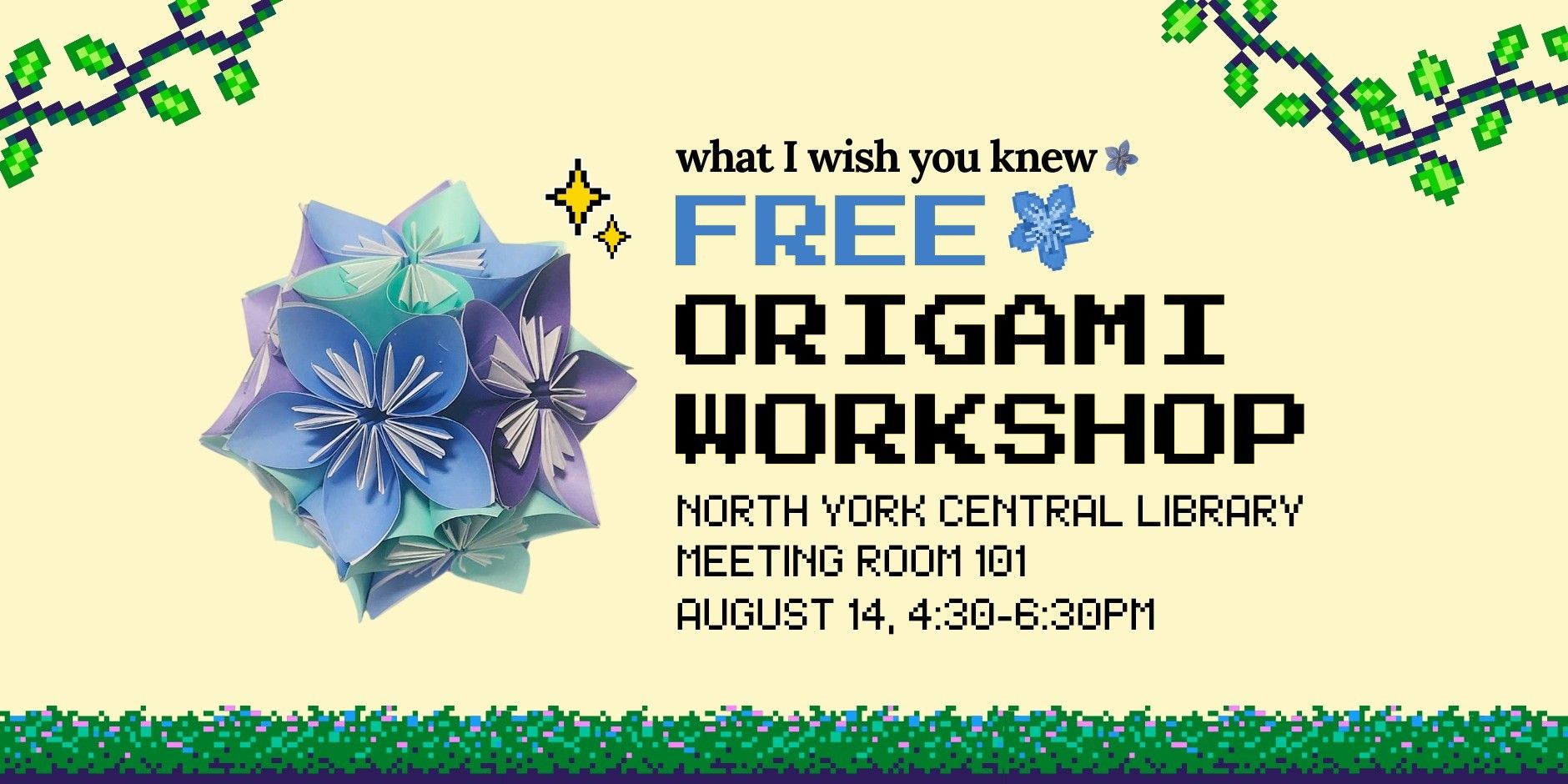 What I Wish You Knew: FREE Origami Workshop event