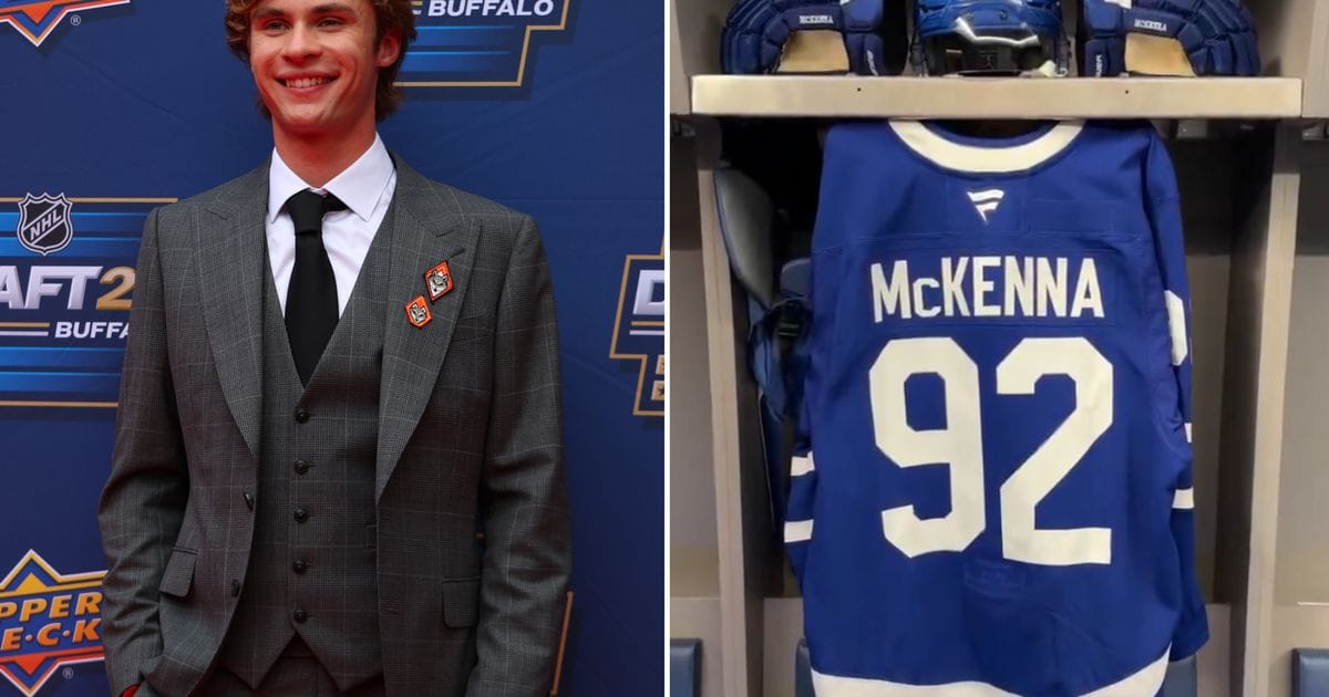 Maple Leafs rookie Gavin McKenna chooses jersey No. 92 for debut season