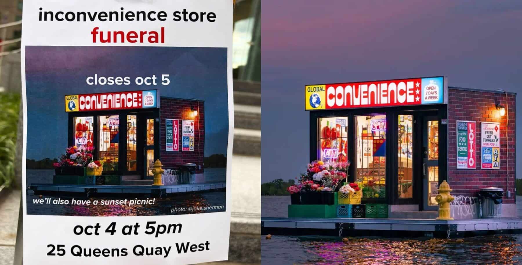 Toronto's floating 'inconvenience store' closes for season with mock funeral